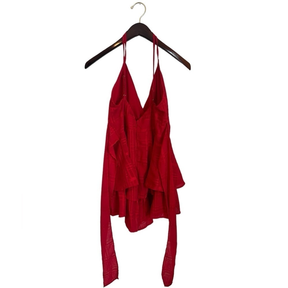 Princess Polly Theodora Romper in Red Tie Ruffle Flowy Size 4 - Picture 9 of 9